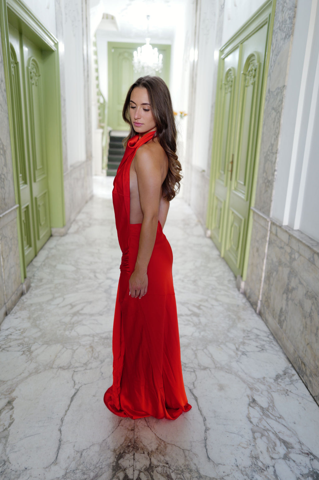 Rumina Sash Maxi Dress - Tangerine