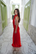 Rumina Sash Maxi Dress - Tangerine